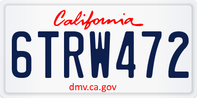 CA license plate 6TRW472