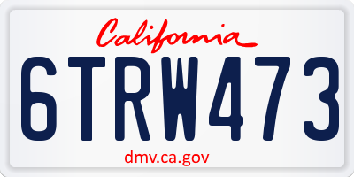 CA license plate 6TRW473