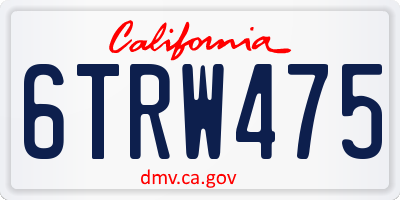 CA license plate 6TRW475