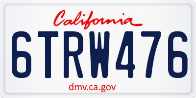 CA license plate 6TRW476