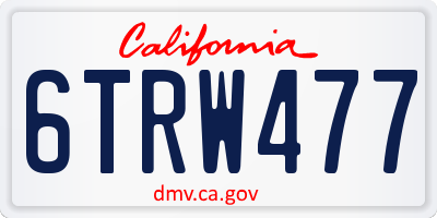 CA license plate 6TRW477