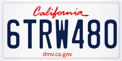 CA license plate 6TRW480