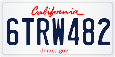 CA license plate 6TRW482