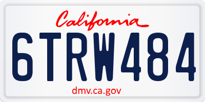 CA license plate 6TRW484