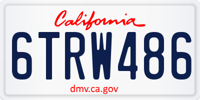 CA license plate 6TRW486