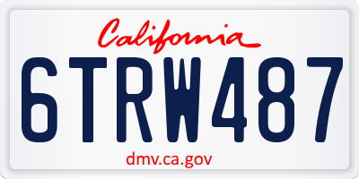 CA license plate 6TRW487