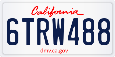 CA license plate 6TRW488