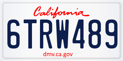 CA license plate 6TRW489