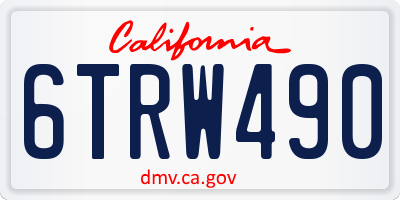 CA license plate 6TRW490