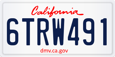 CA license plate 6TRW491