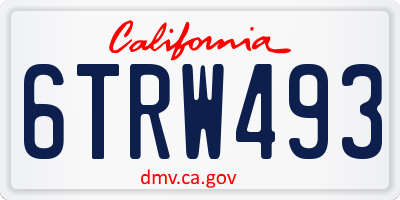 CA license plate 6TRW493