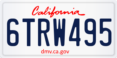 CA license plate 6TRW495