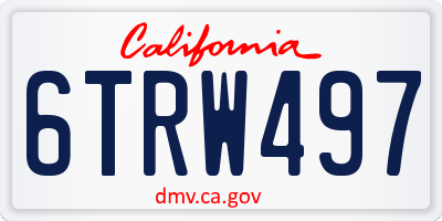 CA license plate 6TRW497