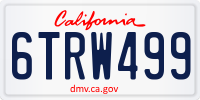 CA license plate 6TRW499