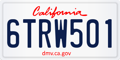 CA license plate 6TRW501