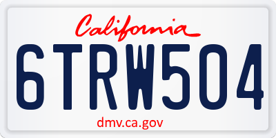 CA license plate 6TRW504