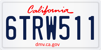 CA license plate 6TRW511