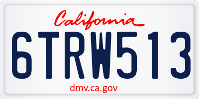 CA license plate 6TRW513