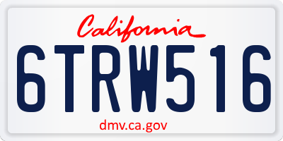 CA license plate 6TRW516