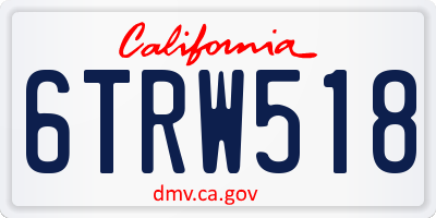 CA license plate 6TRW518