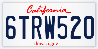 CA license plate 6TRW520