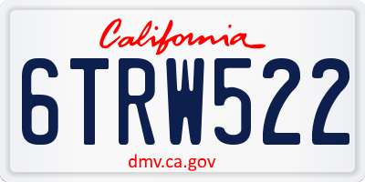 CA license plate 6TRW522