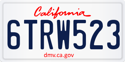 CA license plate 6TRW523