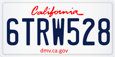 CA license plate 6TRW528