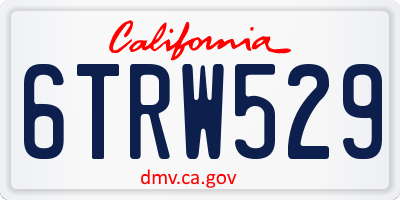 CA license plate 6TRW529