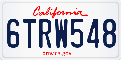 CA license plate 6TRW548