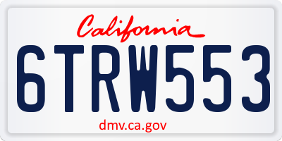 CA license plate 6TRW553