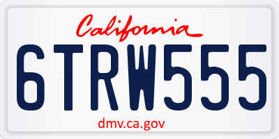 CA license plate 6TRW555