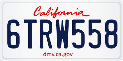 CA license plate 6TRW558