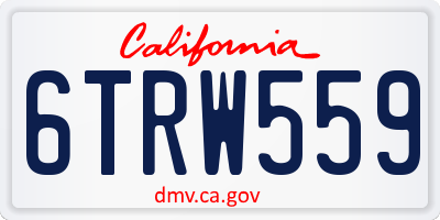 CA license plate 6TRW559