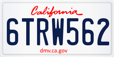 CA license plate 6TRW562