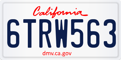 CA license plate 6TRW563