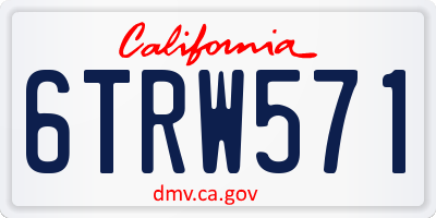 CA license plate 6TRW571