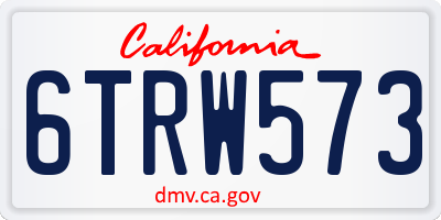 CA license plate 6TRW573