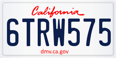 CA license plate 6TRW575