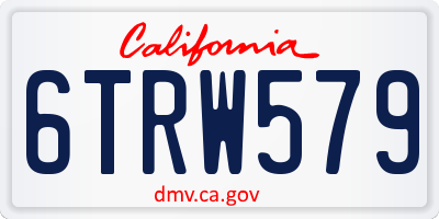 CA license plate 6TRW579