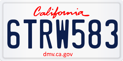 CA license plate 6TRW583