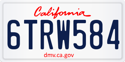 CA license plate 6TRW584