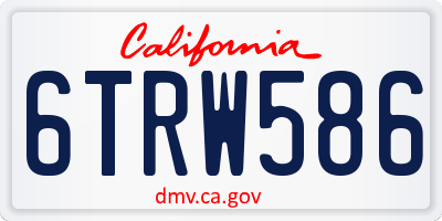 CA license plate 6TRW586