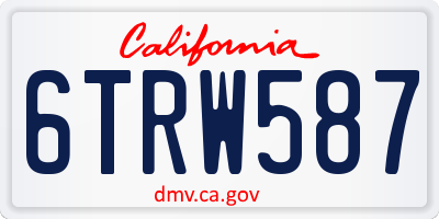 CA license plate 6TRW587