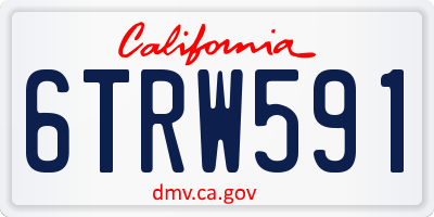 CA license plate 6TRW591