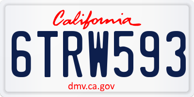 CA license plate 6TRW593