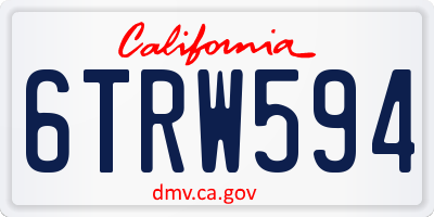 CA license plate 6TRW594