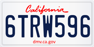 CA license plate 6TRW596