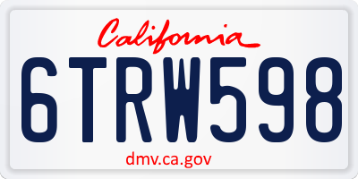 CA license plate 6TRW598