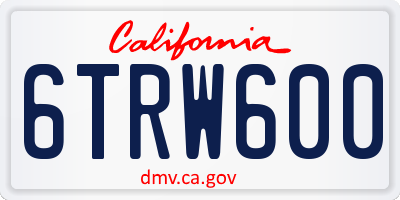 CA license plate 6TRW600